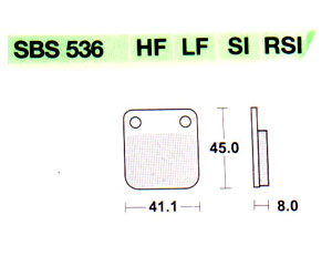 Plaquette frein avant</br>SBS - 536SI -</br>ATC HONDA 250R - YAM