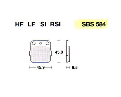 Front brake pad</br>SBS - 584SI -</br>ATC HONDA 250R 82-84