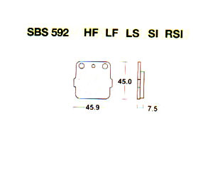 Plaquette de frein</br>SBS - 592SI</br>ATC HONDA 200X-KXT 250 87